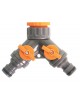 Conector cu 2 cai robinet 1/2" 3/4" furtun 1/2" Top Garden